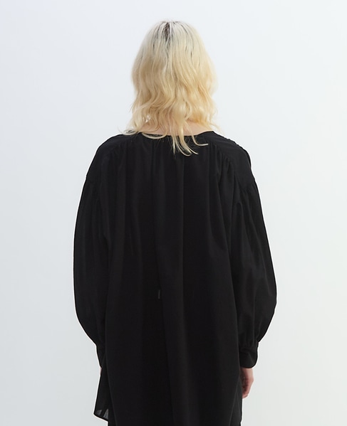 コットンボイルガーゼタンブラースモックブラウス 詳細画像 ブラック 10