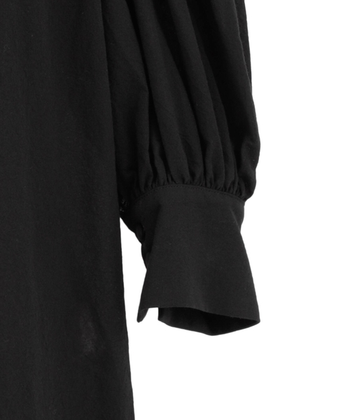 コットンボイルガーゼタンブラースモックブラウス 詳細画像 ブラック 4