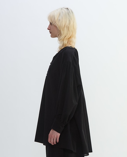 コットンボイルガーゼタンブラースモックブラウス 詳細画像 ブラック 9