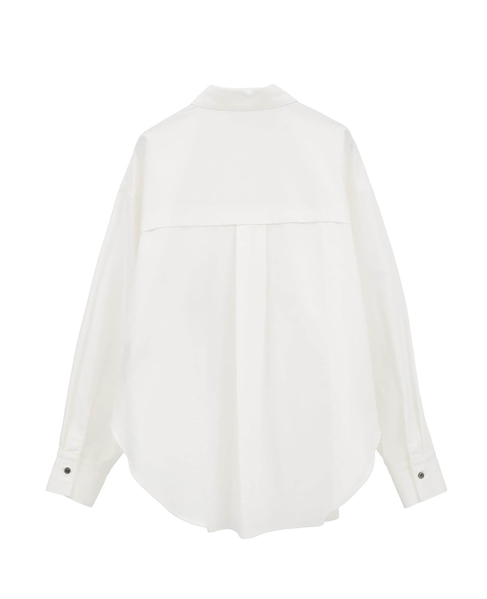 綿麻高密度ツイルアトリエモチーフプリントシャツ 詳細画像 オフホワイト×ブラック 2