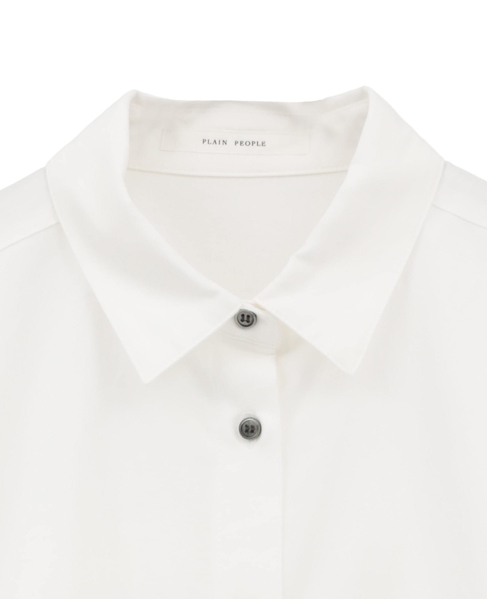 綿麻高密度ツイルアトリエモチーフプリントシャツ 詳細画像 オフホワイト×ブラック 3