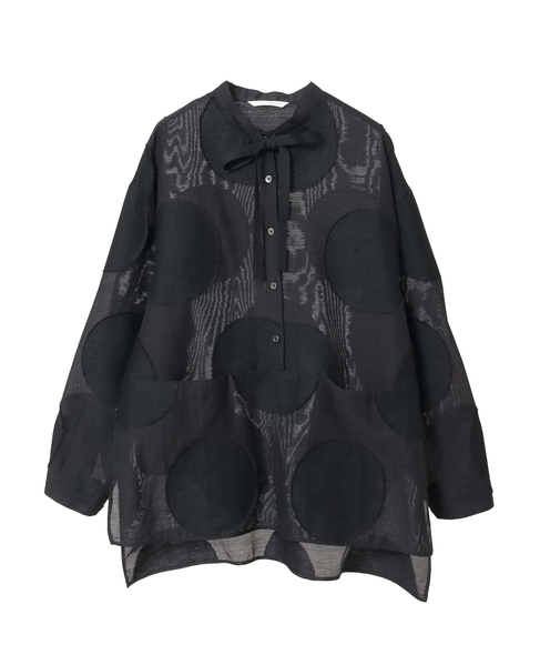 ビッグドットスラッシュネックシャツ 詳細画像 ブラック 1