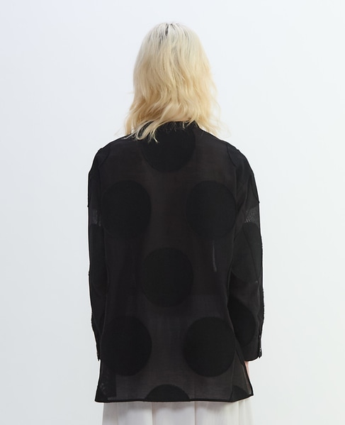 ビッグドットスラッシュネックシャツ 詳細画像 ブラック 10