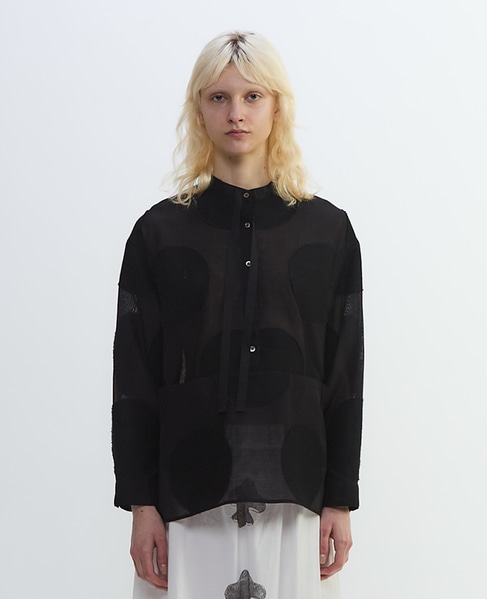 ビッグドットスラッシュネックシャツ 詳細画像 ブラック 8