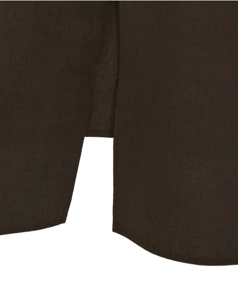 COTTON SABREタック＆スリットハイネックブラウス 詳細画像 ブラウン 5