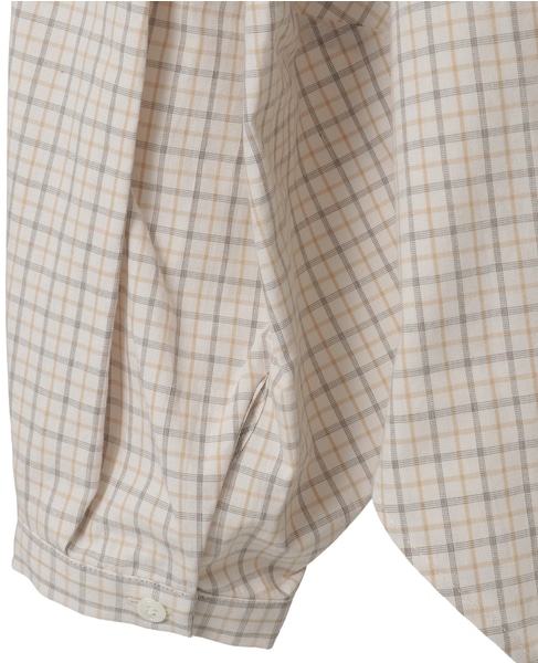 オーガニックチェック/綿ウールビエラシャツ 詳細画像 ベージュ×ブラック 5