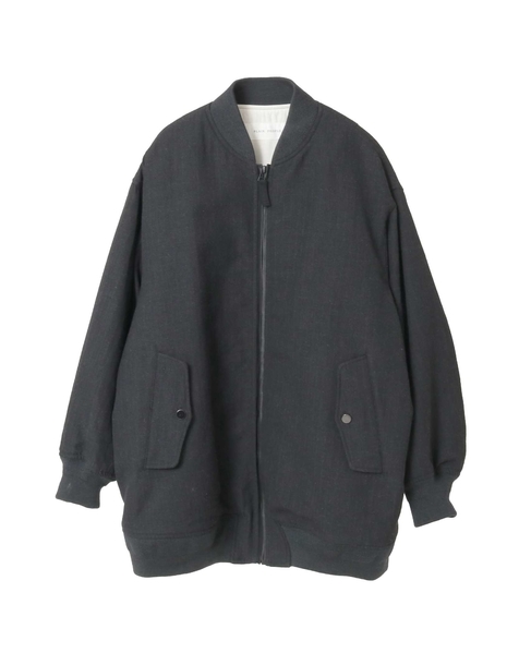 ウールリネンヘリンボンMA-1型ブルゾン 詳細画像 チャコールグレー 1