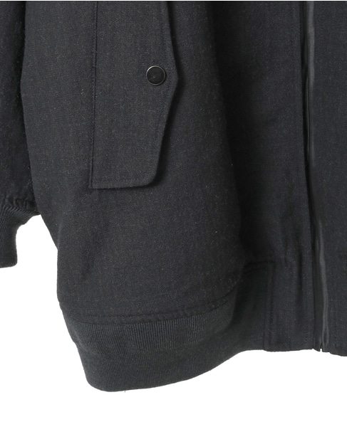 ウールリネンヘリンボンMA-1型ブルゾン 詳細画像 チャコールグレー 13
