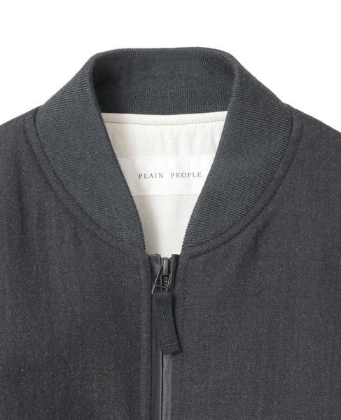 ウールリネンヘリンボンMA-1型ブルゾン 詳細画像 チャコールグレー 3