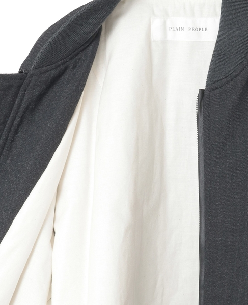 ウールリネンヘリンボンMA-1型ブルゾン 詳細画像 チャコールグレー 4