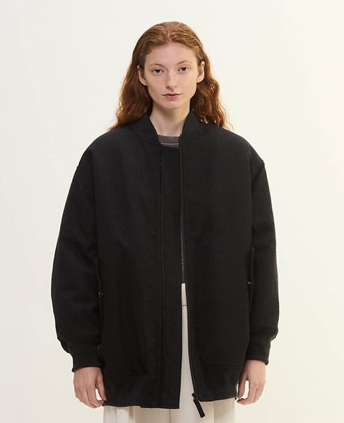 ウールリネンヘリンボンMA-1型ブルゾン 詳細画像 チャコールグレー 8