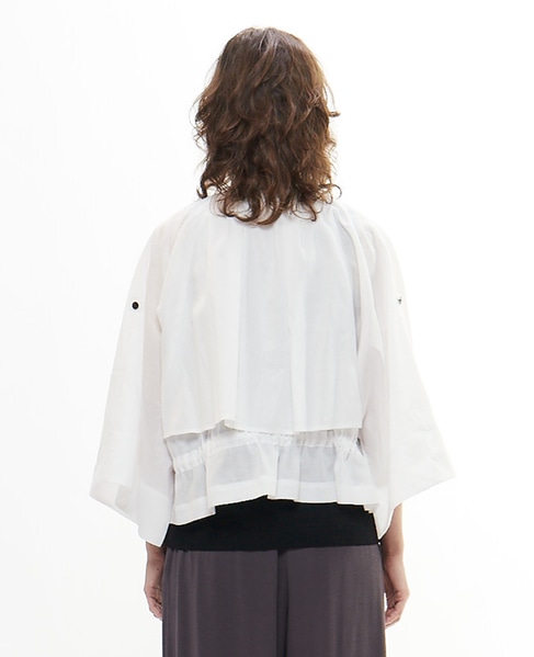 ラミーリヨセルタック＆ギャザージャケット 詳細画像 ホワイト 2