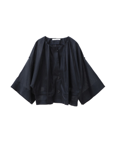 ラミーリヨセルタック＆ギャザージャケット 詳細画像 ネイビー 1