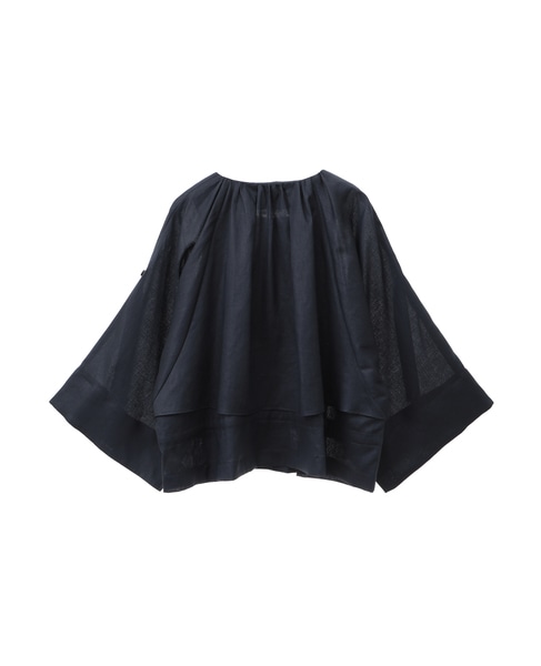 ラミーリヨセルタック＆ギャザージャケット 詳細画像 ネイビー 2