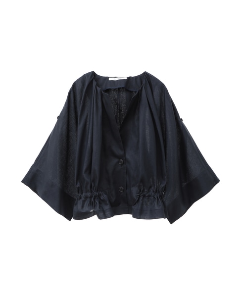 ラミーリヨセルタック＆ギャザージャケット 詳細画像 ネイビー 7