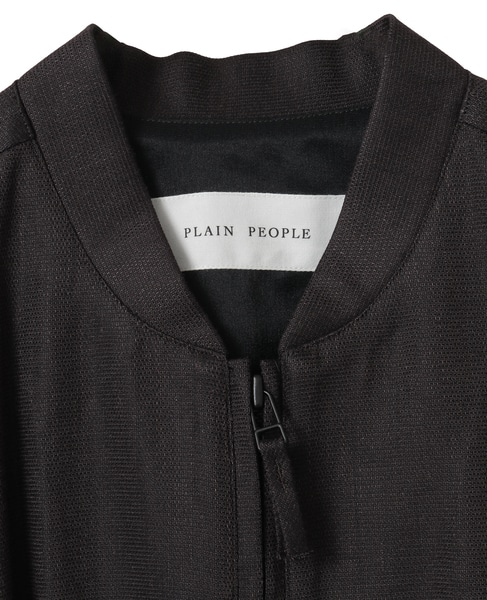 リネンレーヨンストレッチブルゾンジレ 詳細画像 ブラック 3