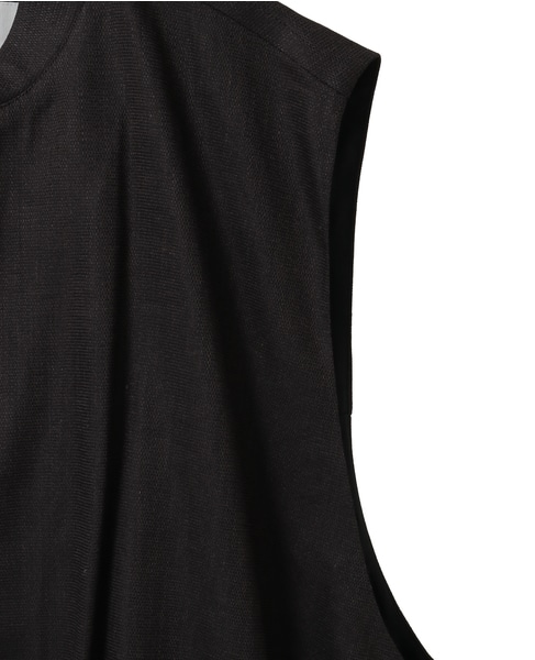 リネンレーヨンストレッチブルゾンジレ 詳細画像 ブラック 4