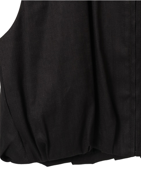 リネンレーヨンストレッチブルゾンジレ 詳細画像 ブラック 5