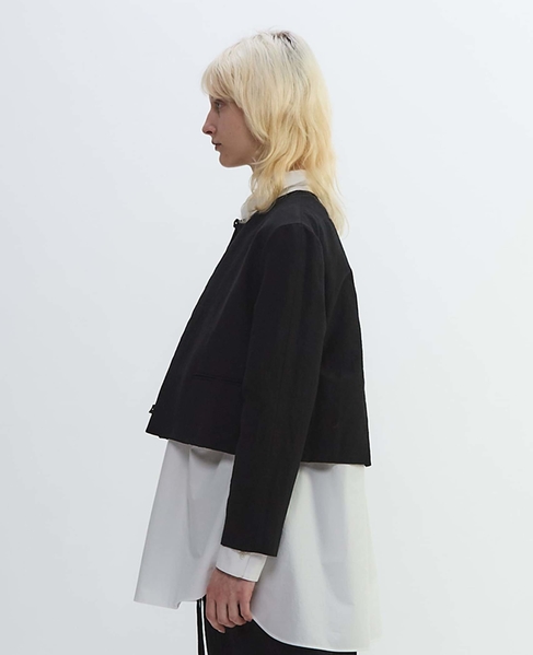 モンサカタ　リネン　ボタンショートジャケット 中古・古着通販】mon sakata (モンサカタ) コットンリネン