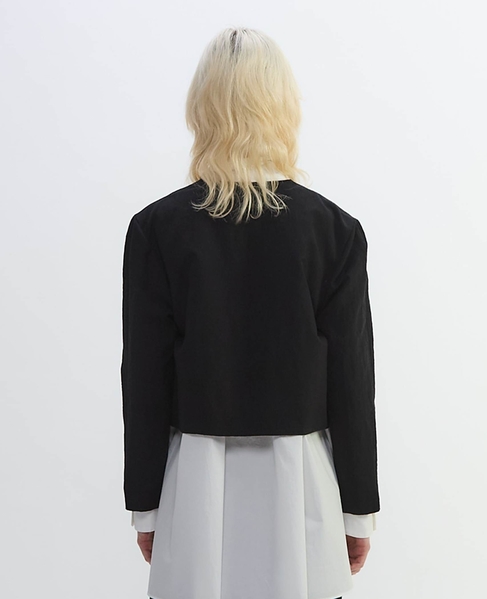 リネンウールタンブラーワッシャーショートジャケット 詳細画像 ブラック 11