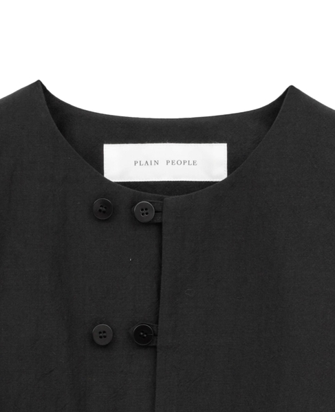 リネンウールタンブラーワッシャーショートジャケット 詳細画像 ブラック 3