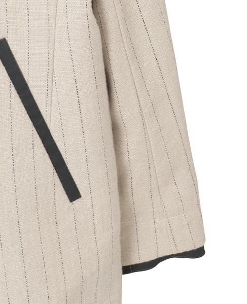 ヘビーコットンリネントリミングジャケット 詳細画像 ベージュ×ブラック 10