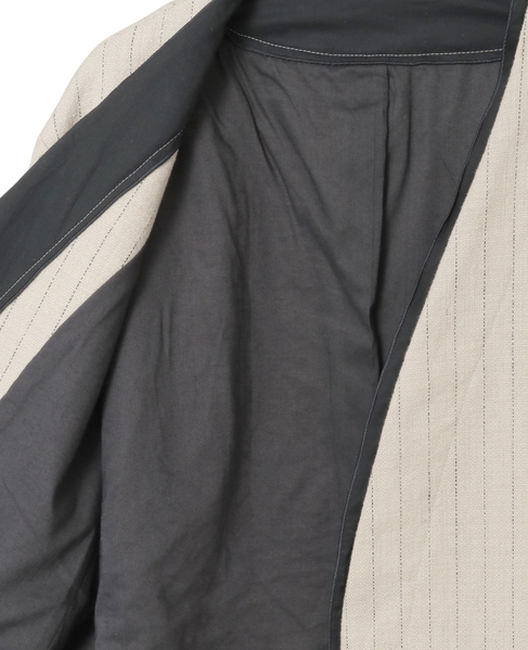 ヘビーコットンリネントリミングジャケット 詳細画像 ベージュ×ブラック 9