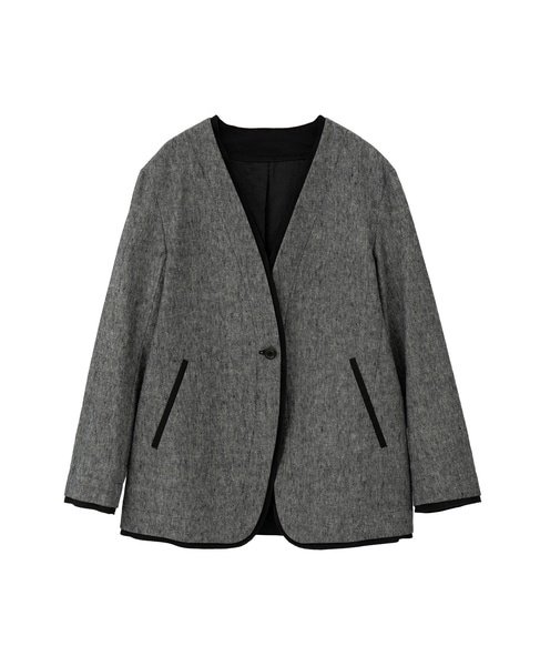 ヘビーコットンリネントリミングジャケット 詳細画像 ネイビー 1