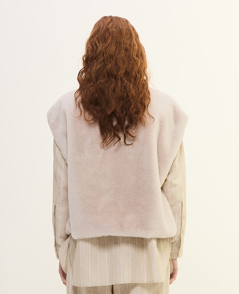 リバーシブルファーベスト 詳細画像 ライトグレー 11