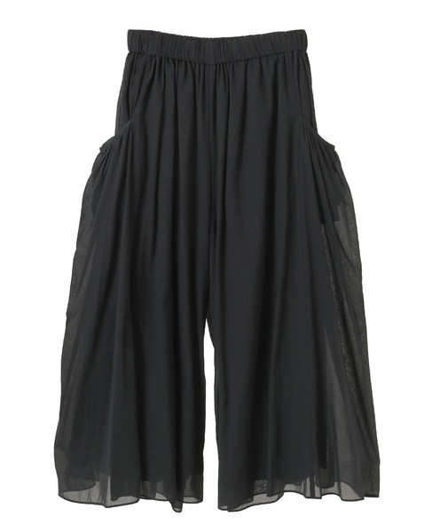 ボイルギャザースカート風パンツ 詳細画像 ブラック 1
