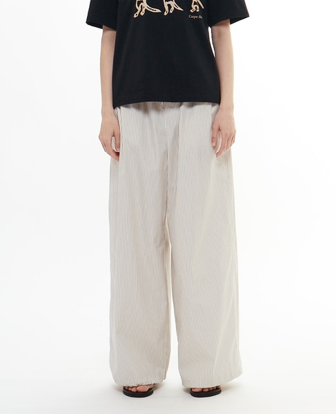 ストライプタイプライターイージーパンツ 詳細画像 ライトベージュ 2
