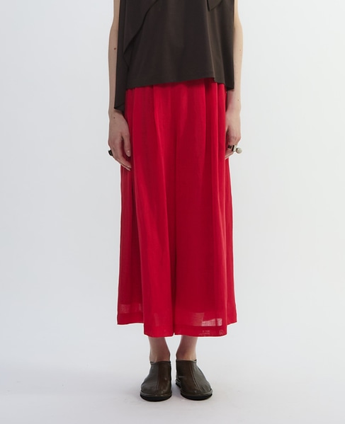 ナチュラルリネンガーゼワイドクロップドパンツ 詳細画像 レッド 2