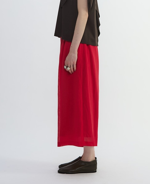 ナチュラルリネンガーゼワイドクロップドパンツ 詳細画像 レッド 3