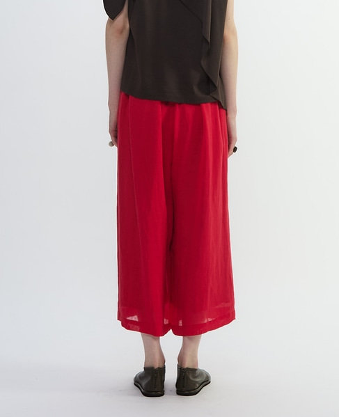 ナチュラルリネンガーゼワイドクロップドパンツ 詳細画像 レッド 4