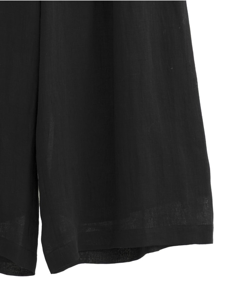 ナチュラルリネンガーゼワイドクロップドパンツ 詳細画像 ブラック 10