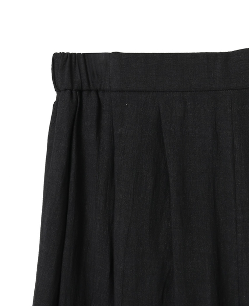 ナチュラルリネンガーゼワイドクロップドパンツ 詳細画像 ブラック 3