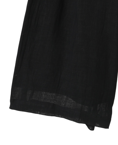 ナチュラルリネンガーゼワイドクロップドパンツ 詳細画像 ブラック 5