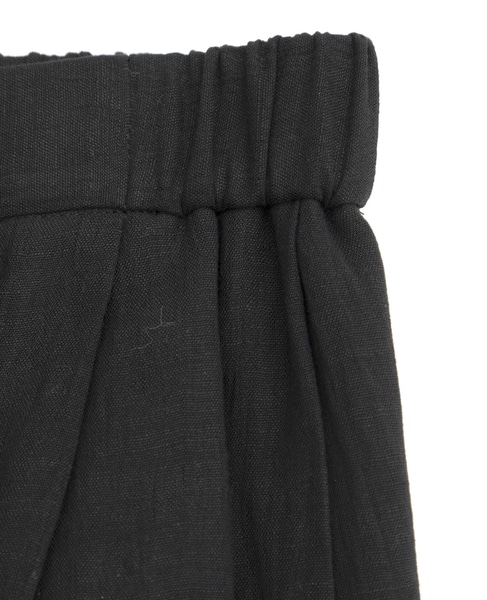 ナチュラルリネンガーゼワイドクロップドパンツ 詳細画像 ブラック 9