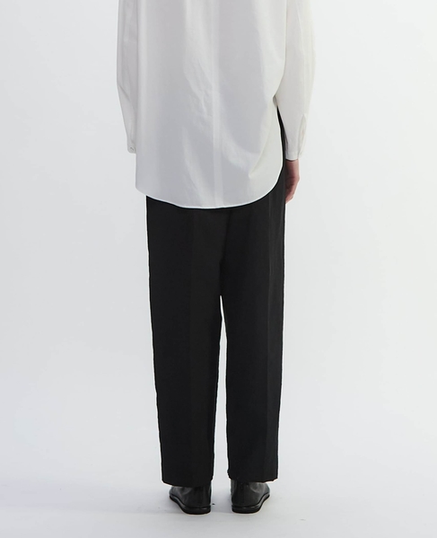 リネンウールタンブラーワッシャーテーパード巻パンツ 詳細画像 ブラック 11