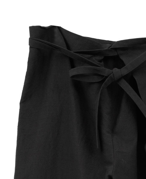 リネンウールタンブラーワッシャーテーパード巻パンツ 詳細画像 ブラック 3