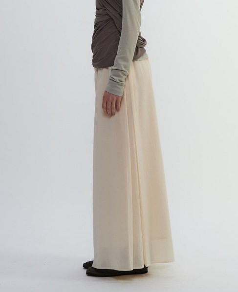 コットンボイルガーゼタンブラーボックスプリーツパンツ 詳細画像 アイボリー 3