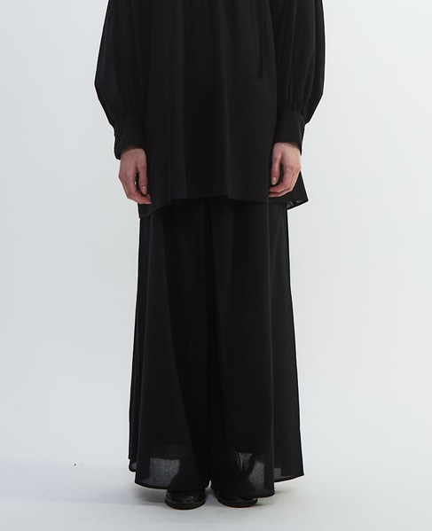 コットンボイルガーゼタンブラーボックスプリーツパンツ 詳細画像 ブラック 8