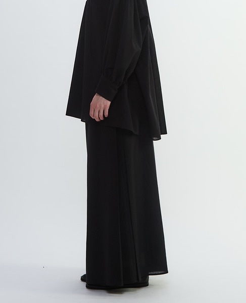 コットンボイルガーゼタンブラーボックスプリーツパンツ 詳細画像 ブラック 9