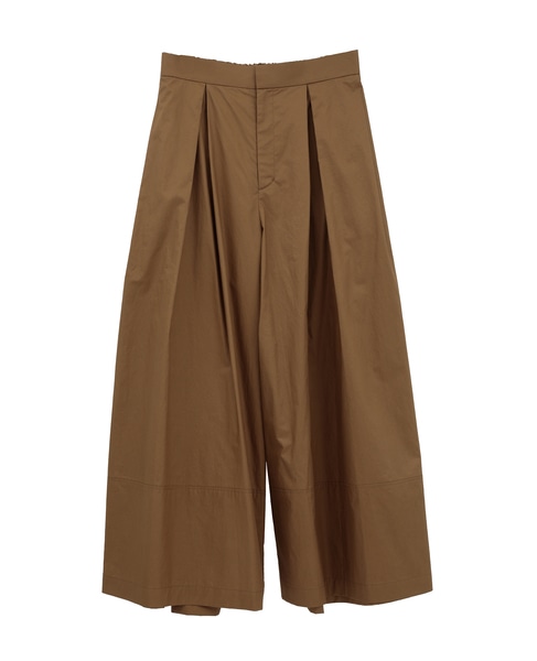 コンパクトツイルタックワイドパンツ 詳細画像 ブラウン 1