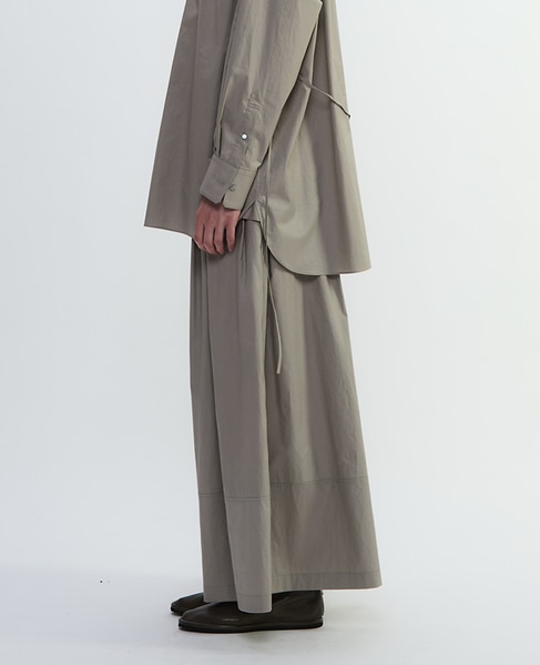 コンパクトツイルタックワイドパンツ 詳細画像 グレー 3