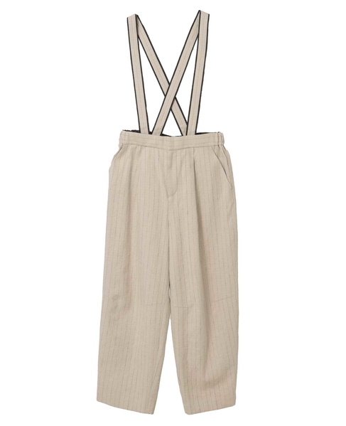 ヘビーコットンリネンサスペンダーパンツ 詳細画像 ベージュ×ブラック 1