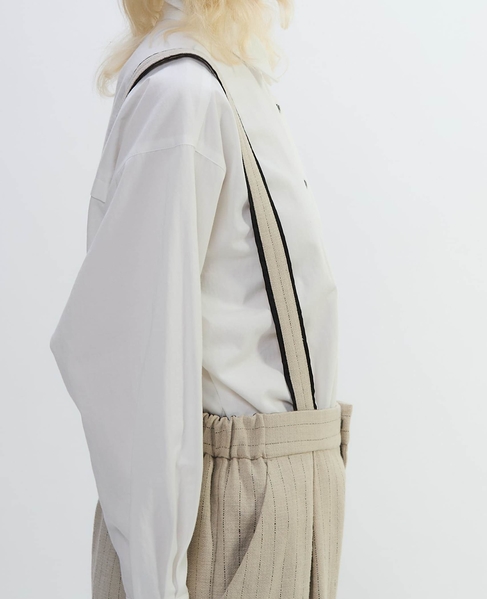 ヘビーコットンリネンサスペンダーパンツ 詳細画像 ベージュ×ブラック 12