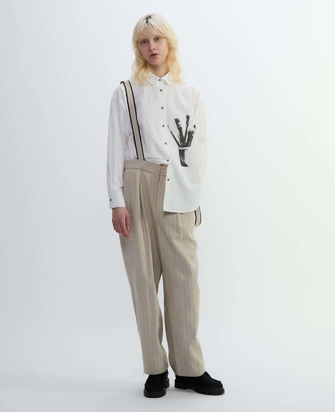 ヘビーコットンリネンサスペンダーパンツ 詳細画像 ベージュ×ブラック 15