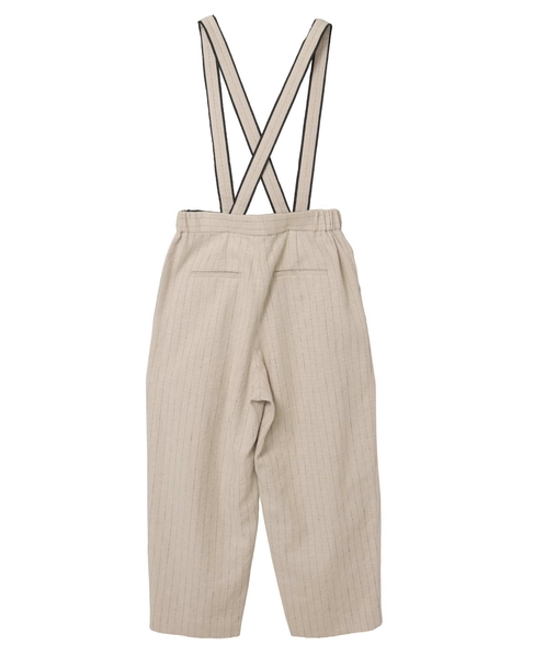 ヘビーコットンリネンサスペンダーパンツ 詳細画像 ベージュ×ブラック 2