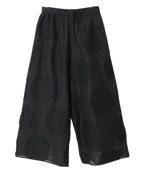 ビッグドットワイドクロップドパンツ 詳細画像 ブラック 1